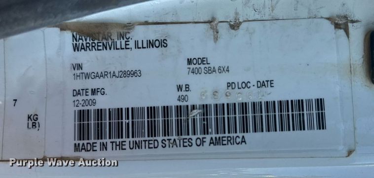 image for item EG7955 2010 International 7400 dump truck