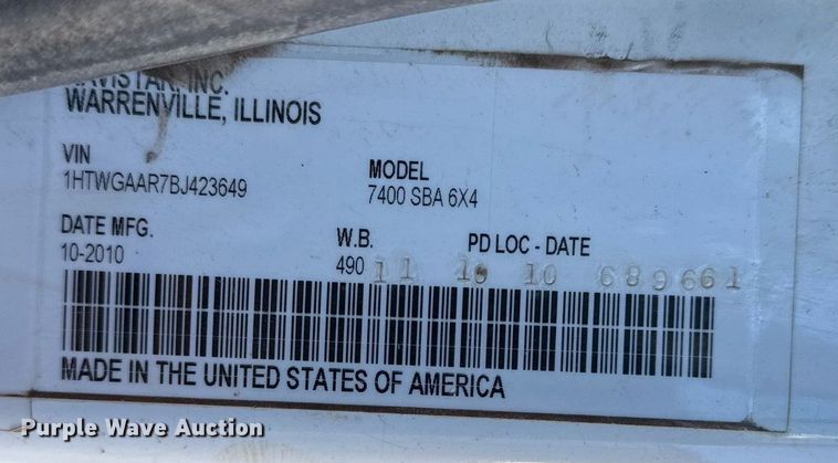 image for item EG7958 2011 International 7400 dump truck