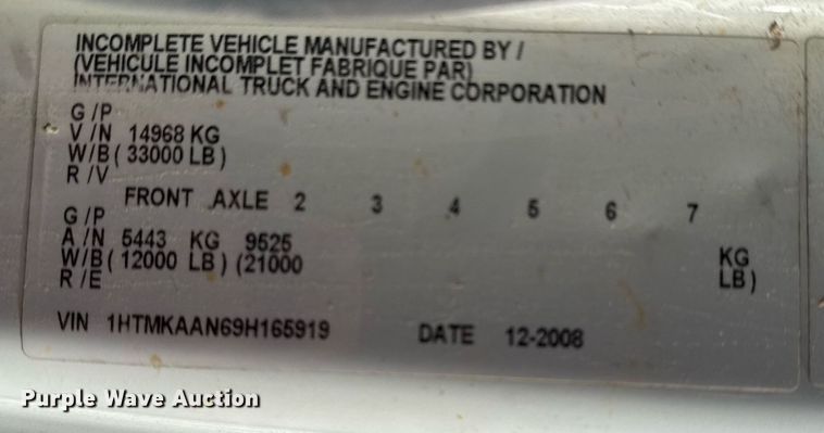 image for item EG7961 2009 International 4400 utility / service truck