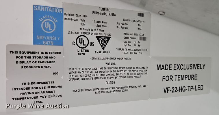 image for item EI8591 TemPure Scientific GF22-LED refrigerator