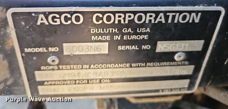 image for item EI8736 2006 Challenger MT525B MFWD tractor