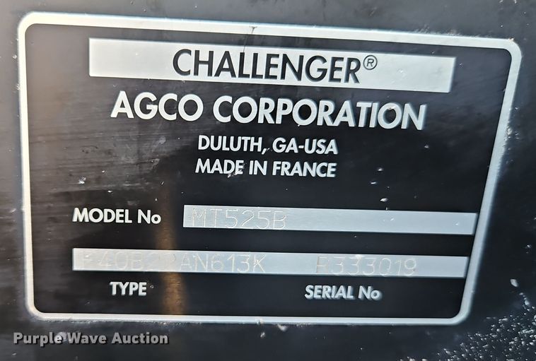 image for item EI8736 2006 Challenger MT525B MFWD tractor