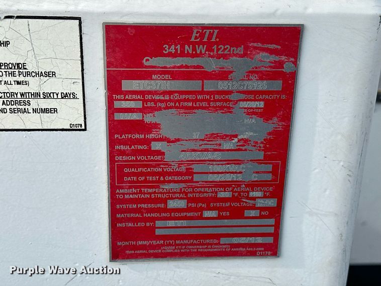 image for item EJ5287 2012 Ford F550 Super Duty XL bucket truck