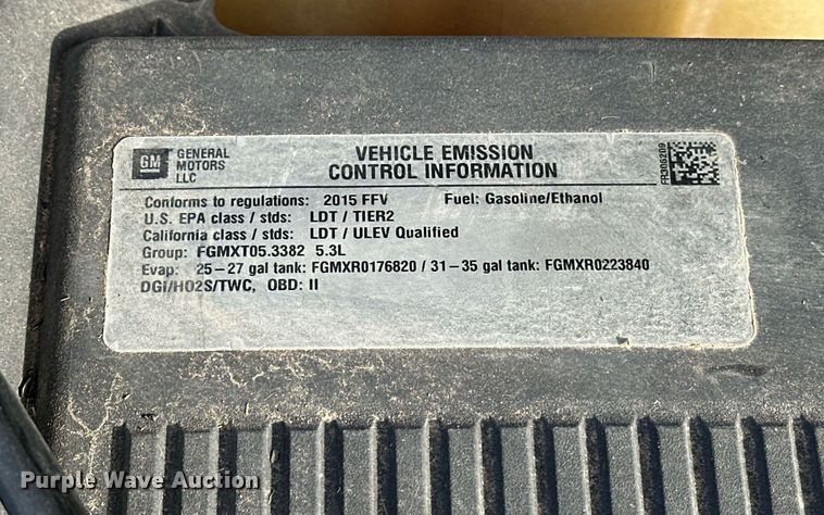 image for item EJ5288 2015 Chevrolet Tahoe Police SUV