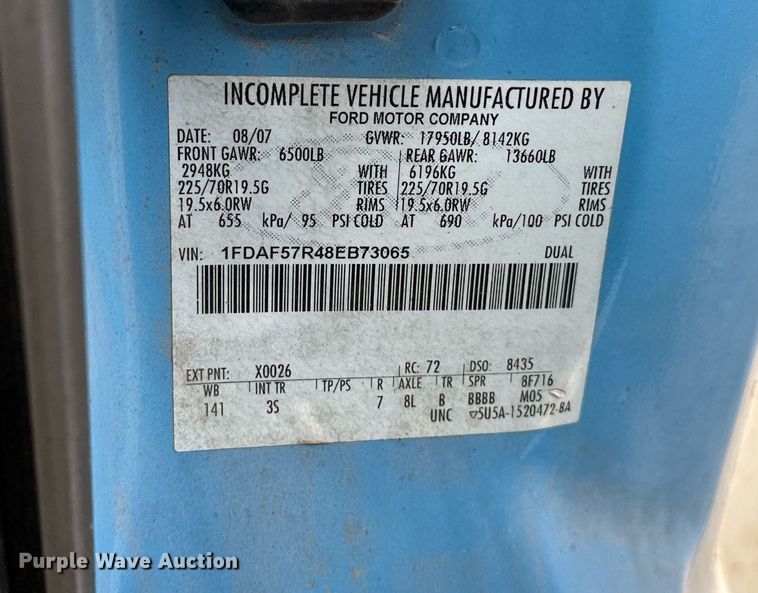 image for item EJ5290 2008 Ford F550 Super Duty XL bucket truck