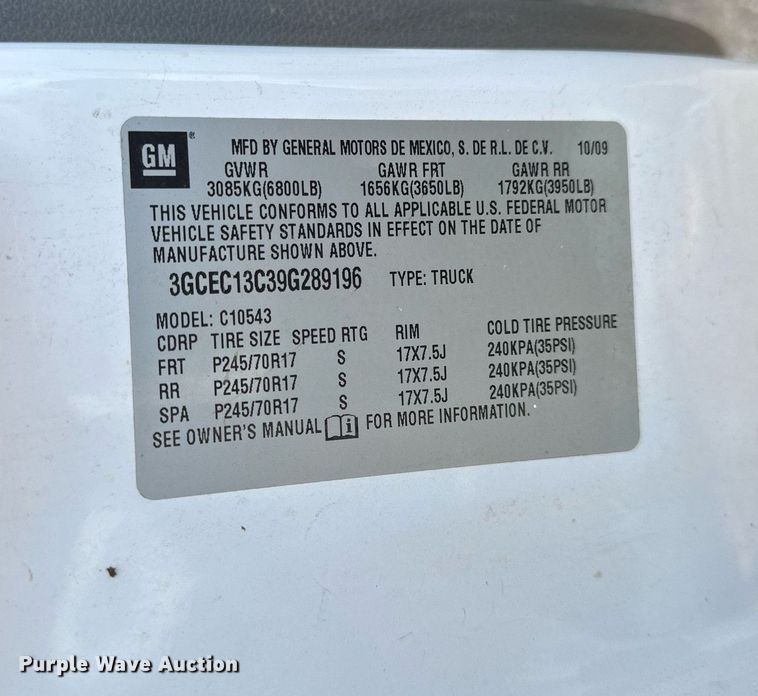 image for item EJ5292 2009 Chevrolet Silverado 1500 Crew Cab pickup truck