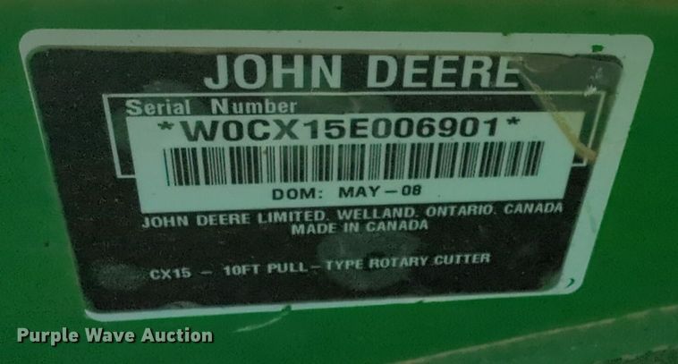 image for item ER1034 John Deere CX15 rotary mower