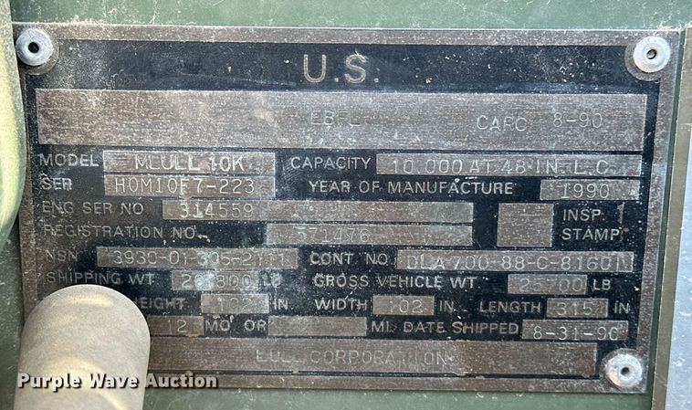 image for item ER1039 1990 Lull MLULL 10K telehandler