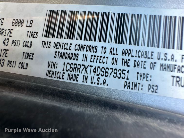 image for item ER8271 2013 Dodge Ram 1500 Crew Cab pickup truck