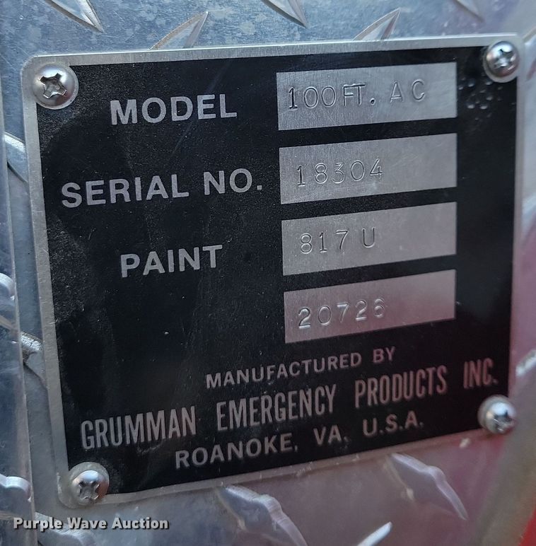 image for item OH9480 1989 Spartan Grumman Quint fire truck