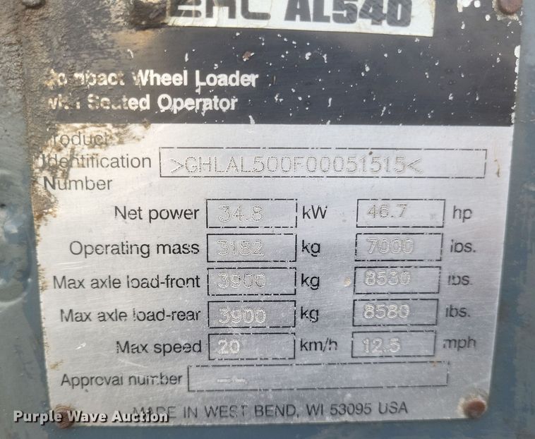 image for item DQ3848 Gehl 540 wheel loader