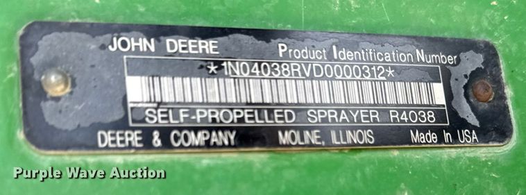 image for item DW2474 2014 John Deere R4038 sprayer