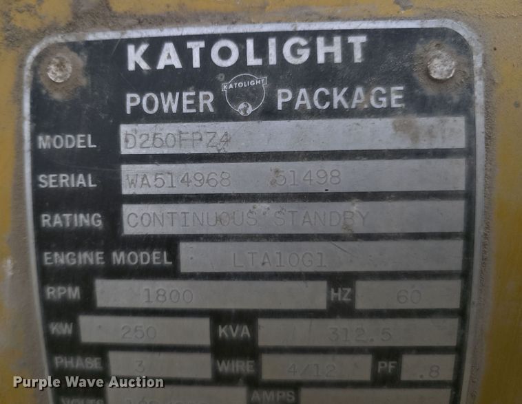 image for item DW3002 Katolight D250FPZ4 generator