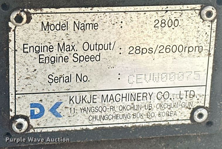 image for item EJ5269 Branson 2800 MFWD tractor