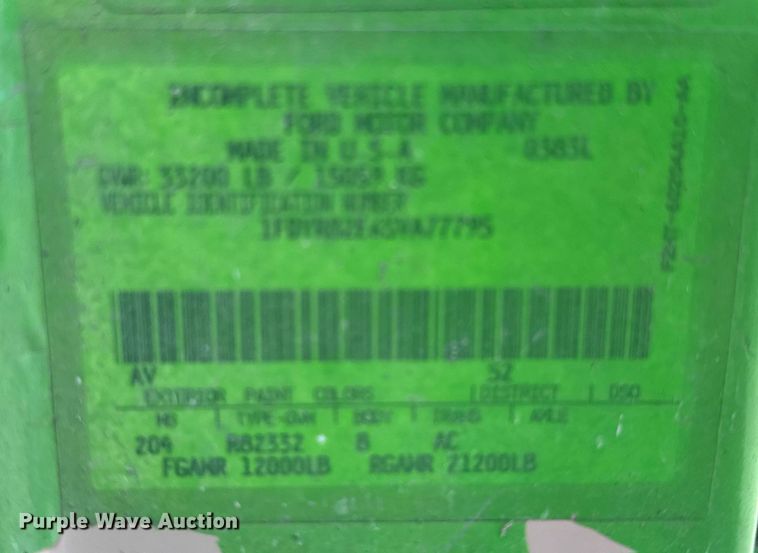 image for item DO2586 1995 Ford L8000 truck cab and chassis