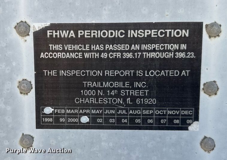 image for item DU3287 2001 Trailmobile  dry van trailer