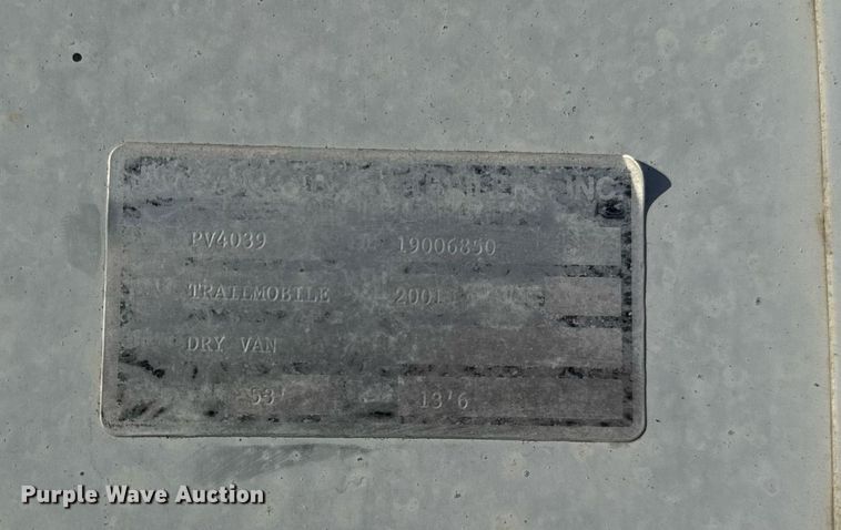 image for item DU3287 2001 Trailmobile  dry van trailer