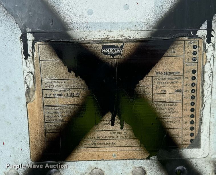 image for item DV5875 2003 Wabash  dry van trailer