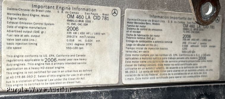 image for item DW2470 2007 Freightliner Cascadia semi truck