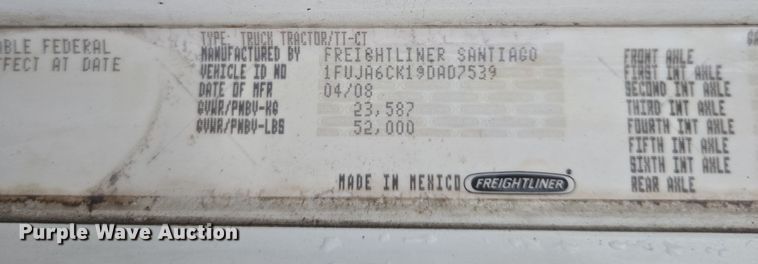 image for item DX1561 2009 Freightliner Columbia semi truck
