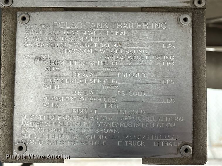 image for item EM0008 1994 Polar tank trailer