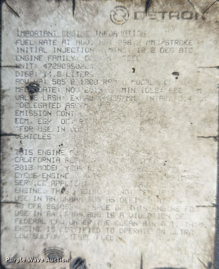 image for item EQ3863 2014 Freightliner Cascadia  semi truck