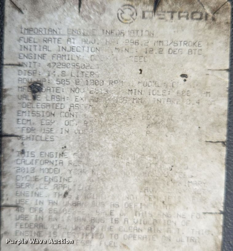 image for item EQ3863 2014 Freightliner Cascadia  semi truck