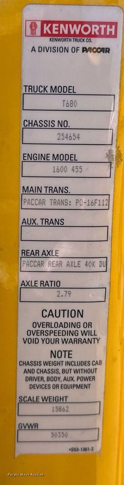 image for item ER4721 2019 Kenworth T680 semi truck