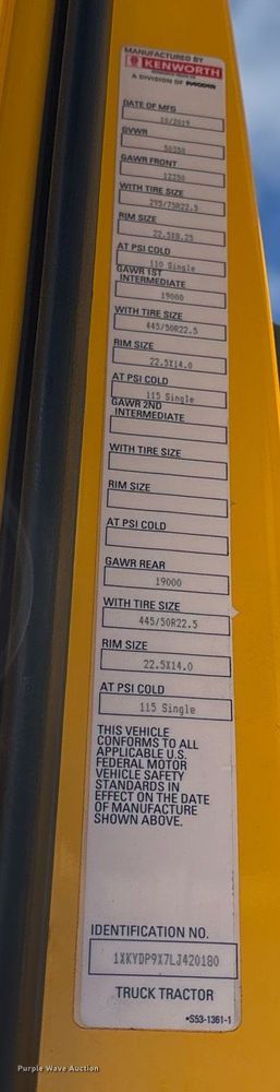 image for item ER4724 2020 Kenworth T680 semi truck