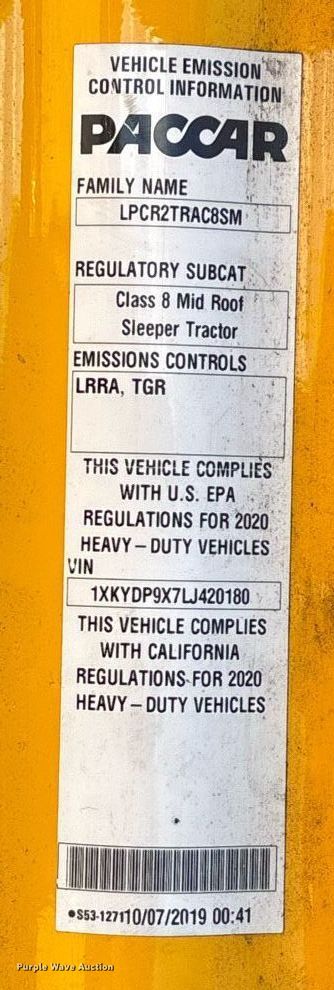 image for item ER4724 2020 Kenworth T680 semi truck