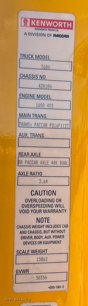 image for item ER4724 2020 Kenworth T680 semi truck