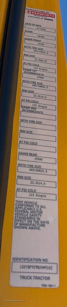 image for item ER4731 2021 Kenworth T680 semi truck