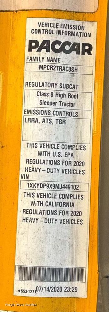 image for item ER4731 2021 Kenworth T680 semi truck