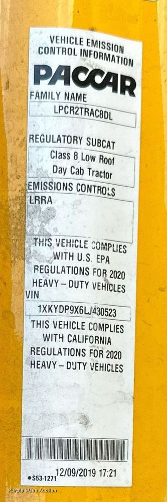 image for item ER4741 2020 Kenworth T680 semi truck