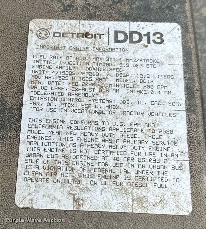 image for item ER4742 2021 Freightliner Cascadia 126 semi truck