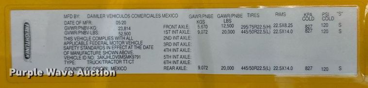 image for item ER4742 2021 Freightliner Cascadia 126 semi truck