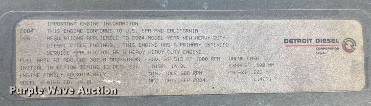 image for item OK9451 2005 Freightliner Century Class  semi truck