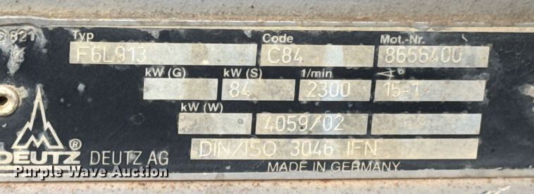 image for item DO0192 Deutz F6L913 power unit