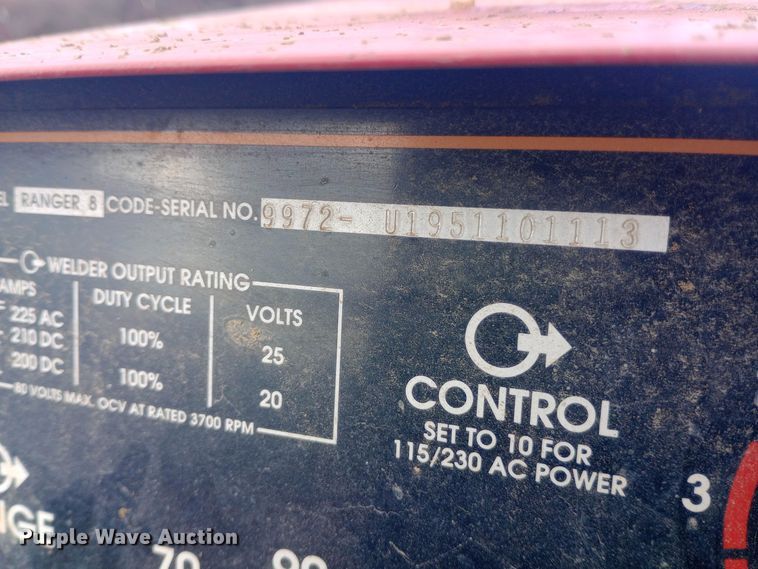 image for item EN8630 Lincoln Electric  Ranger 8 welder/generator