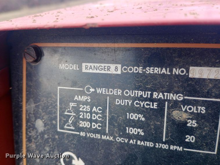 image for item EN8630 Lincoln Electric  Ranger 8 welder/generator