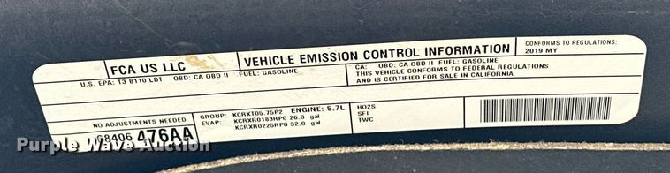 image for item ER4681 2019 Dodge Ram 1500 Quad Cab pickup truck