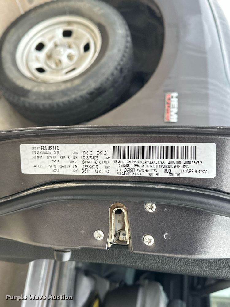 image for item ER4681 2019 Dodge Ram 1500 Quad Cab pickup truck