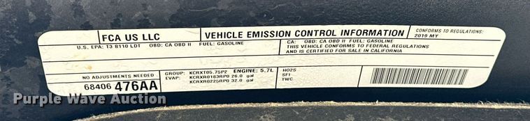 image for item ER4683 2019 Dodge Ram 1500 Quad Cab pickup truck