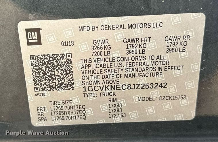 image for item ER4689 2018 Chevrolet Silverado 1500 Double Cab pickup truck