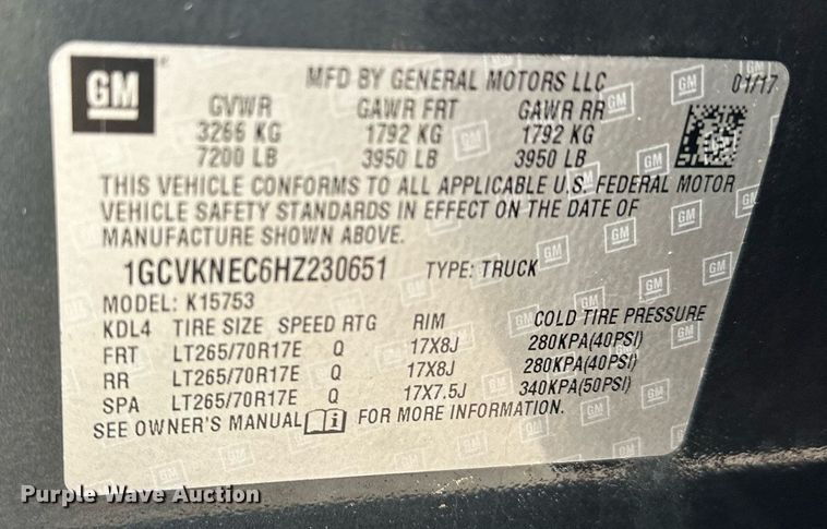 image for item ER4691 2017 Chevrolet Silverado 1500 Double Cab pickup truck