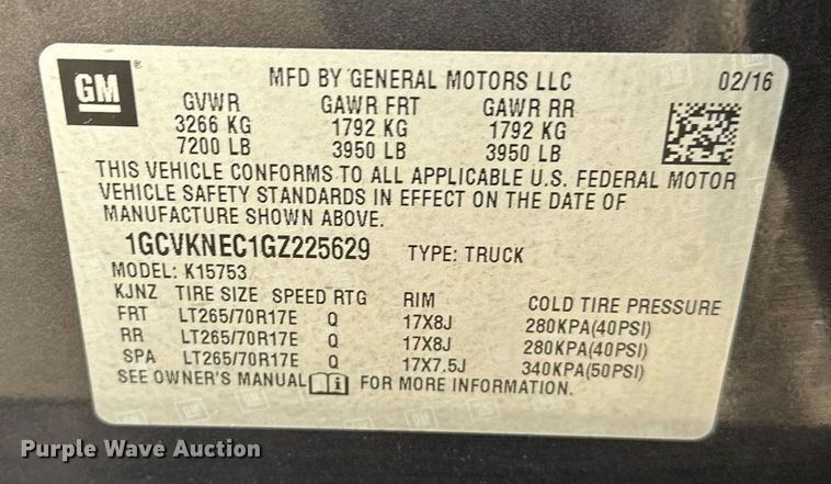 image for item ER4693 2016 Chevrolet Silverado 1500 Double Cab pickup truck