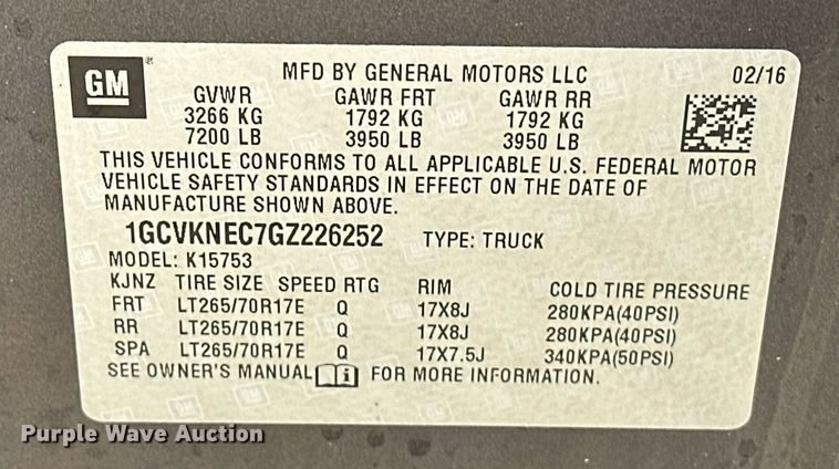 image for item ER4695 2016 Chevrolet Silverado 1500 Double Cab pickup truck