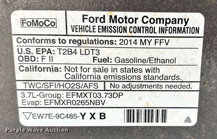 image for item ER4698 2014 Ford F150 SuperCab pickup truck