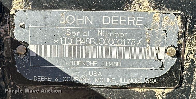 image for item ER4795 John Deere TR48B skid steer trencher