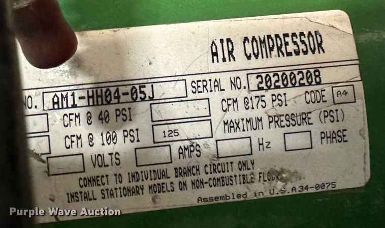 image for item NQ9156 John Deere AC1-5GH air compressor